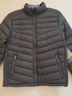 Greenlander Men’s Size M Reversible Puffer Jacket Full Zip Olive/ Navy  Pockets